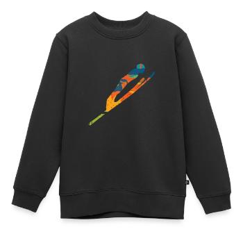 Skisprungsprungsprungschanze Skisprungschanze - Sweat Premium enfant bio - noir - Devant - AI Model Kid Female (0cm)