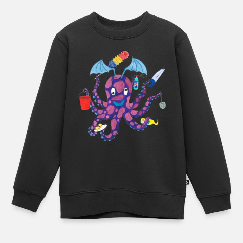 Poulpe domestique Octopus Octopus - Sweat Premium enfant bio - noir