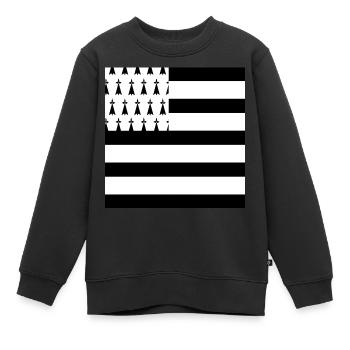 Masque drapeau Breton - Sweat Premium enfant bio - noir - Devant - AI Model Kid Female (0cm)