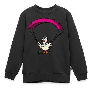 Groundhendl Groundhandling Hendl Parapente Poulet - Sweat Premium enfant bio - noir - Devant - AI Model Kid Female (0cm)