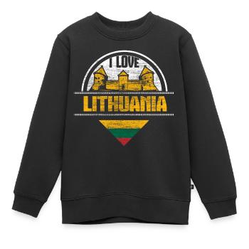 Litauen Vilnius Europa - Kinder Premium Organic Sweatshirt - Schwarz - Vorne - AI Model Kid Female (0cm)