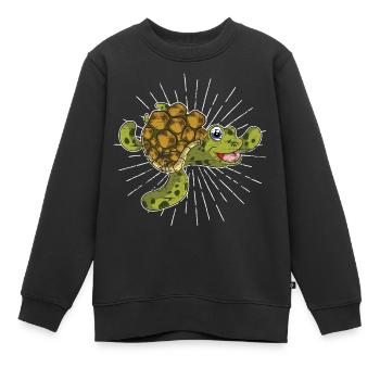 Schildkröte - Kinder Premium Organic Sweatshirt - Schwarz - Vorne - AI Model Kid Female (0cm)