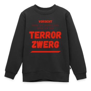 Vorsicht! Hungriger Terror Zwerg! - Kinder Premium Organic Sweatshirt - Schwarz - Vorne - AI Model Kid Female (0cm)