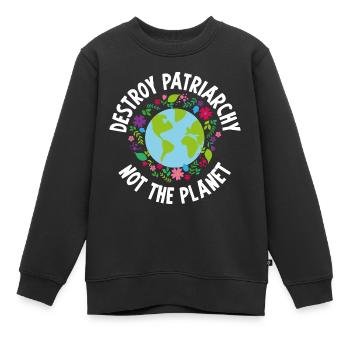 Destroy patriarche femme féministe féministe - Sweat Premium enfant bio - noir - Devant - AI Model Kid Female (0cm)