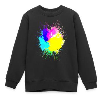 Taches de couleur Huntergrund Coloré Art - Sweat Premium enfant bio - noir - Devant - AI Model Kid Female (0cm)