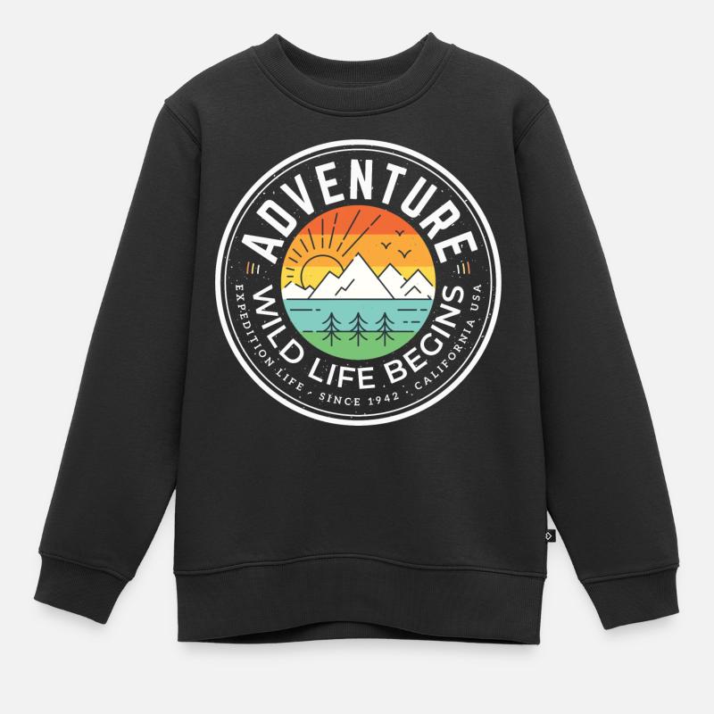 aventure - Sweat Premium enfant bio - noir