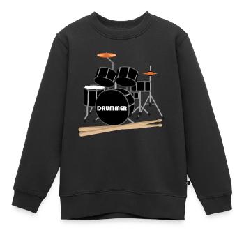 Batteries de batteur - Sweat Premium enfant bio - noir - Devant - AI Model Kid Female (0cm)