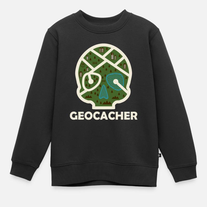 Géocaching géocaching - Sweat Premium enfant bio - noir