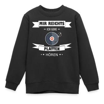 Vinyl Oldschool Schallplatten Platten Musik - Kinder Premium Organic Sweatshirt - Schwarz - Vorne - AI Model Kid Female (0cm)