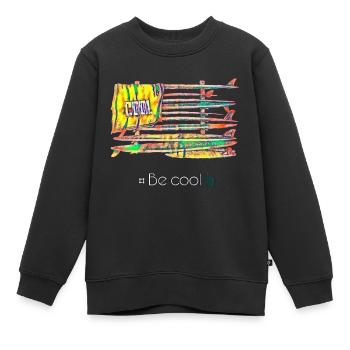Surfer cool - Sweat Premium enfant bio - noir - Devant - AI Model Kid Female (0cm)