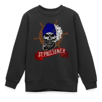 st paulianer st pauli design - Kinder Premium Organic Sweatshirt - Schwarz - Vorne - AI Model Kid Female (0cm)