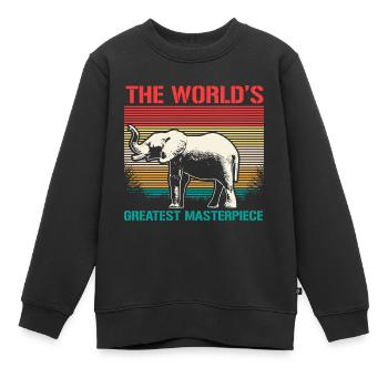 Elefant Rüssel Geschenk - Kinder Premium Organic Sweatshirt - Schwarz - Vorne - AI Model Kid Female (0cm)