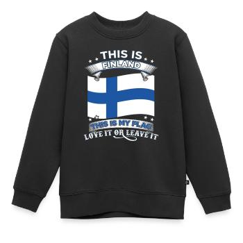 Finnland - Kinder Premium Organic Sweatshirt - Schwarz - Vorne - AI Model Kid Female (0cm)