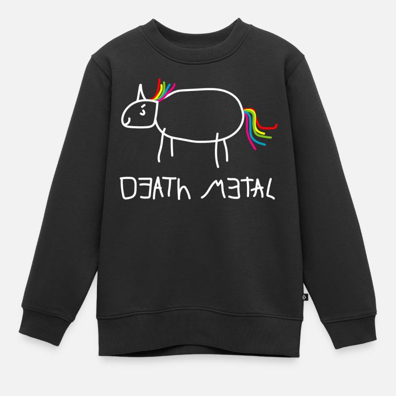 Death Metal Einhorn - Kinder Premium Organic Sweatshirt - Schwarz
