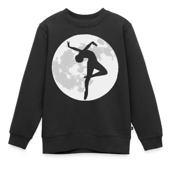 Tänzerin vor einem Vollmond - Kinder Premium Organic Sweatshirt - Schwarz - Vorne - AI Model Kid Female (0cm)