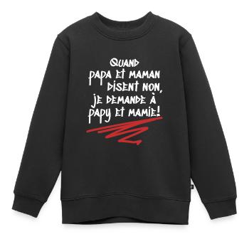 Papy et mamie. Petits-enfants. Bébé. Enfant - Sweat Premium enfant bio - noir - Devant - AI Model Kid Female (0cm)