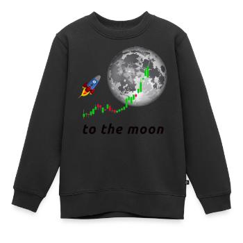 To the Moon - Kinder Premium Organic Sweatshirt - Schwarz - Vorne - AI Model Kid Female (0cm)