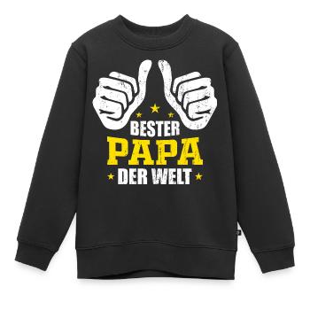 Bester Papa Der Welt Bester Papa - Kinder Premium Organic Sweatshirt - Schwarz - Vorne - AI Model Kid Female (0cm)