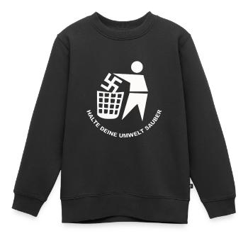 Halte Deine Umwelt Sauber - Kinder Premium Organic Sweatshirt - Schwarz - Vorne - AI Model Kid Female (0cm)
