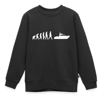 Bateau bateau - Sweat Premium enfant bio - noir - Devant - AI Model Kid Female (0cm)