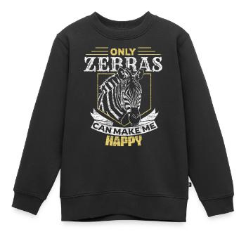Zebra Steppe Animal - Sweat Premium enfant bio - noir - Devant - AI Model Kid Female (0cm)