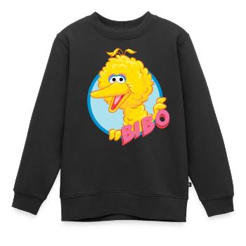 Sesamstraße Bibo Portrait - Kinder Premium Organic Sweatshirt - Schwarz - Vorne - AI Model Kid Female (0cm)