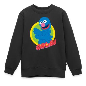 Sesamstraße Grobi Portrait - Kinder Premium Organic Sweatshirt - Schwarz - Vorne - AI Model Kid Female (0cm)