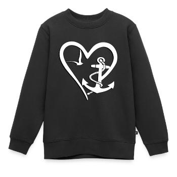 anker segeln seefahrt küste kapitän schiff - Kinder Premium Organic Sweatshirt - Schwarz - Vorne - AI Model Kid Female (0cm)