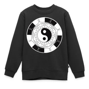 Yin Yang - Tao - Sweat Premium enfant bio - noir - Devant - AI Model Kid Female (0cm)