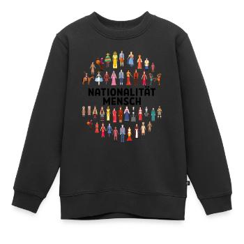 Nationalität mensch Rassismus Menschenrechte - Kinder Premium Organic Sweatshirt - Schwarz - Vorne - AI Model Kid Female (0cm)
