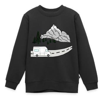 VAN LIFE VANLIFER NOMADS - Sweat Premium enfant bio - noir - Devant - AI Model Kid Female (0cm)