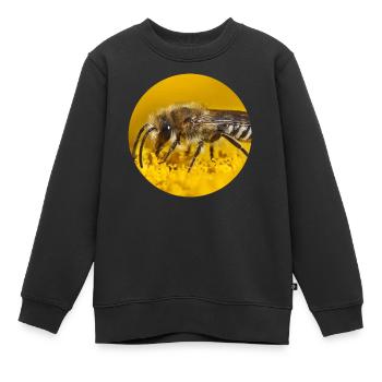 Honigbiene Bienen Fotografie - Kinder Premium Organic Sweatshirt - Schwarz - Vorne - AI Model Kid Female (0cm)