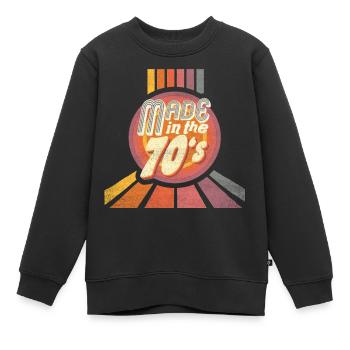 fabriqué dans les années 70 - Sweat Premium enfant bio - noir - Devant - AI Model Kid Female (0cm)