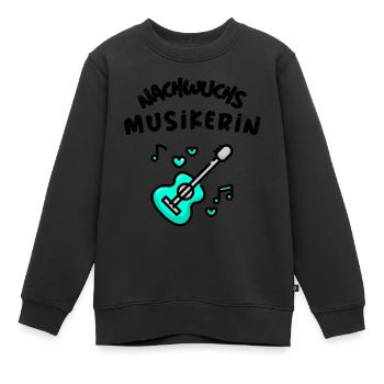 Nachwuchsmusikerin Nachwuchs Musiker Gitarre Musik - Kinder Premium Organic Sweatshirt - Schwarz - Vorne - AI Model Kid Female (0cm)