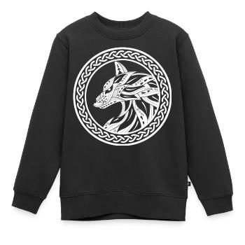 Wikinger - Kinder Premium Organic Sweatshirt - Schwarz - Vorne - AI Model Kid Female (0cm)