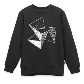 3d Triangle Vintage Cube structure - Sweat Premium enfant bio - noir - Devant - AI Model Kid Female (0cm)