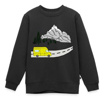 van life - Sweat Premium enfant bio - noir - Devant - AI Model Kid Female (0cm)