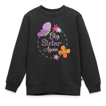 je vais de nouveau grand frère soeur bébé big - Sweat Premium enfant bio - noir - Devant - AI Model Kid Female (0cm)