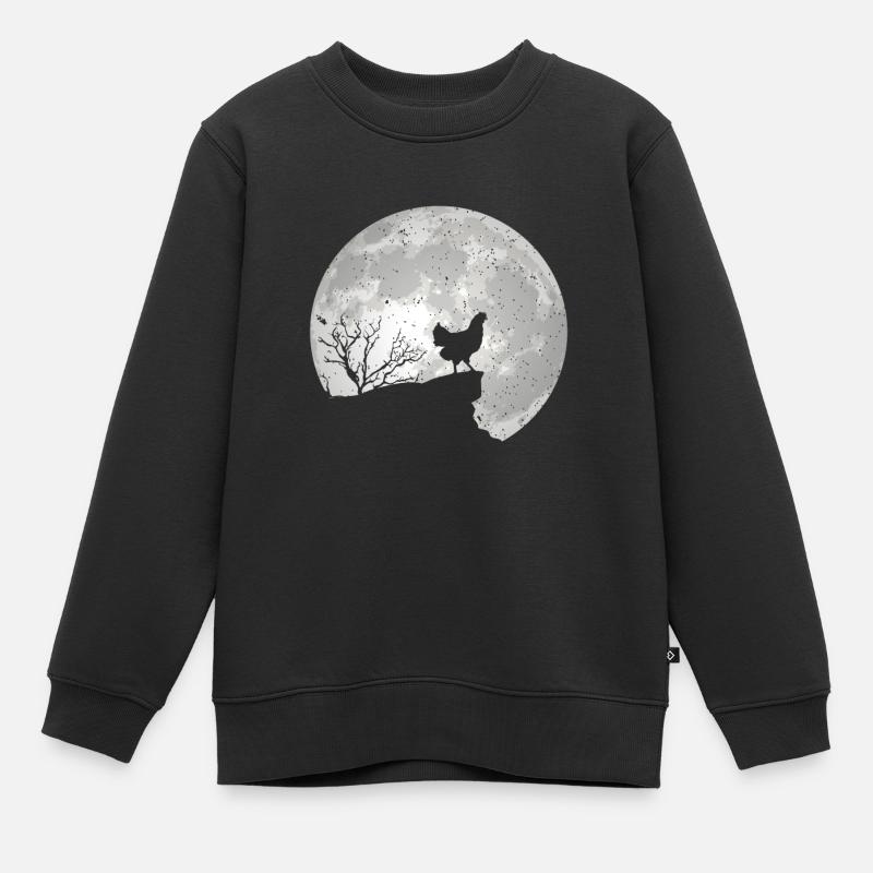 Poulets agriculture ferme lune lune - Sweat Premium enfant bio - noir