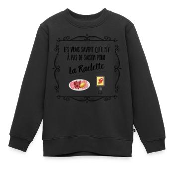 Raclette - Sweat Premium enfant bio - noir - Devant - AI Model Kid Female (0cm)