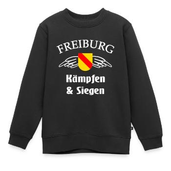 Freiburger - Kinder Premium Organic Sweatshirt - Schwarz - Vorne - AI Model Kid Female (0cm)