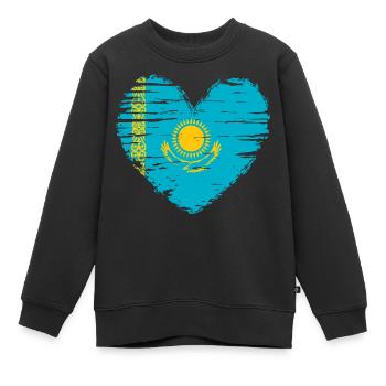 Kazakhstan drapeau drapeau du Kazakhstan - Sweat Premium enfant bio - noir - Devant - AI Model Kid Female (0cm)