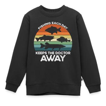 Jeden Tag Angeln - Friedfische und Raubfische - Kinder Premium Organic Sweatshirt - Schwarz - Vorne - AI Model Kid Female (0cm)