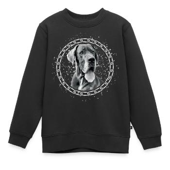 Deutsche Dogge oder Dänische Dogge als Portrait - Kinder Premium Organic Sweatshirt - Schwarz - Vorne - AI Model Kid Female (0cm)