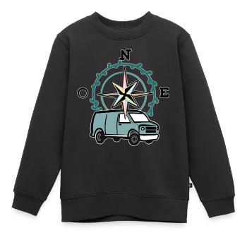 VAN LIFE VANLIFER NOMADS - Sweat Premium enfant bio - noir - Devant - AI Model Kid Female (0cm)