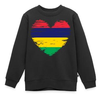 Maurice coeur drapeau drapeau drapeau blason - Sweat Premium enfant bio - noir - Devant - AI Model Kid Female (0cm)