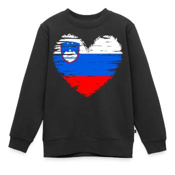 Drapeau drapeau de la Slovénie - Sweat Premium enfant bio - noir - Devant - AI Model Kid Female (0cm)