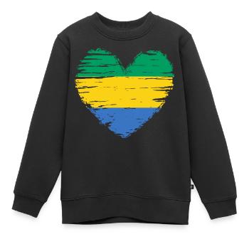 Drapeau drapeau drapeau gabonais - Sweat Premium enfant bio - noir - Devant - AI Model Kid Female (0cm)