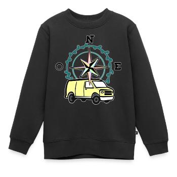 VAN LIFE VANLIFER NOMADS - Sweat Premium enfant bio - noir - Devant - AI Model Kid Female (0cm)