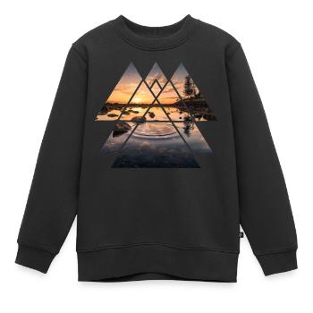 Lac abstrait - Sweat Premium enfant bio - noir - Devant - AI Model Kid Female (0cm)